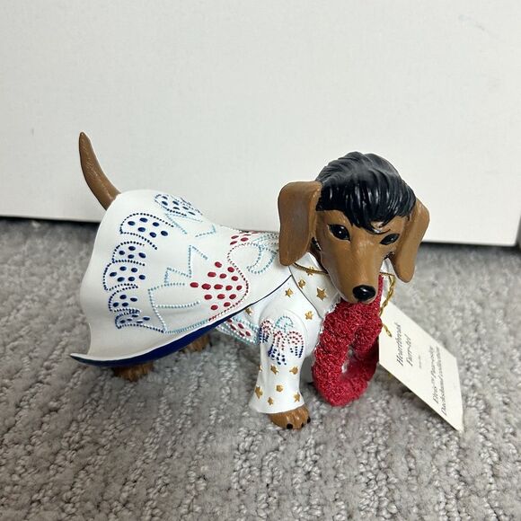 The Hamilton Collection Heartbreak Furr-Tel Elvis Paw-esley Dachshund Dog - Picture 1 of 8